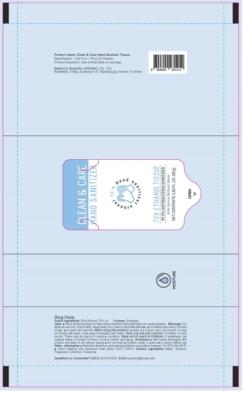 Clean Care Hand Sanitizer Tissue 포장