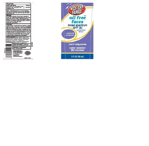 WESTERN FAMILY OIL FREE FACES SPF 30 packaging