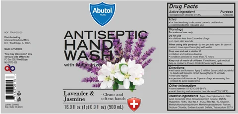 Abutol Antiseptic Hand wash Lavender and Jasmine packaging