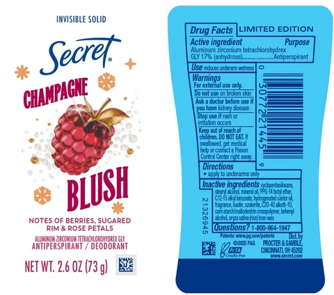 Secret Champagne Blush InvisibleAntiperspirant/Deodorant 포장