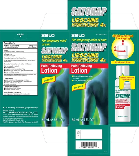 Satohap Lidocaine Hydrochloride 4 Percent Pain Relieving 포장