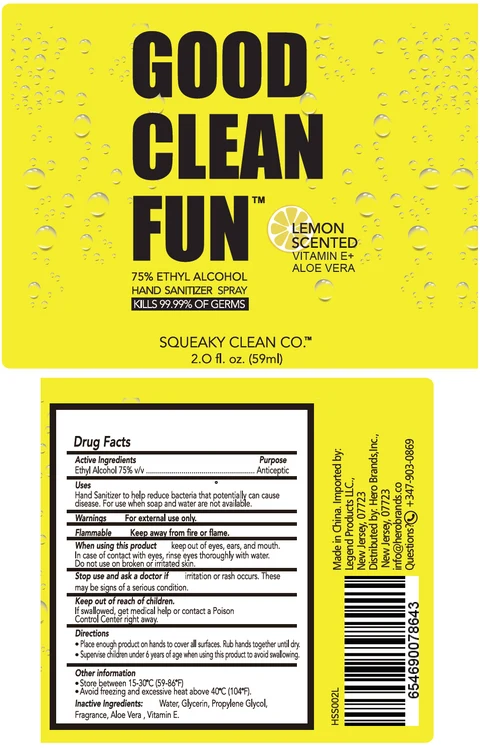 Squeaky Clean Hand Sanitizer packaging