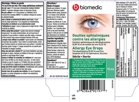 Biomedic Allergy Eye Drops 포장