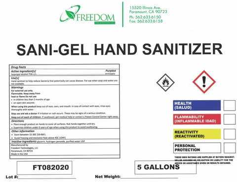 Sani-Gel Hand Sanitizer 포장