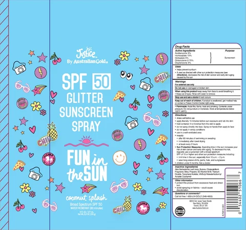 Australian GoldJustice SPF 50 Glitter Sunscreen 포장