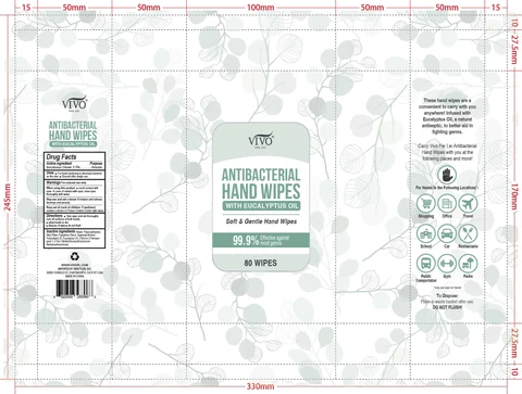 VIVO ANTIBACTERIAL HAND WIPES With Eucalyptus Oil 포장