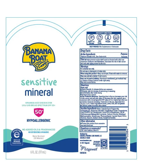 Banana Boat Mineral Sensitive SPF 50 포장