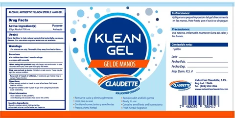 Hand Sanitizer Saniklean packaging