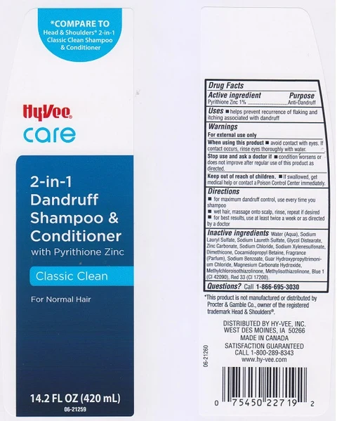Hyvee Care Classic Clean 2 in 1 Dandruff 포장