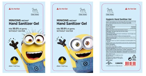 MINIONS Instant Hand Sanitizer Gel 포장