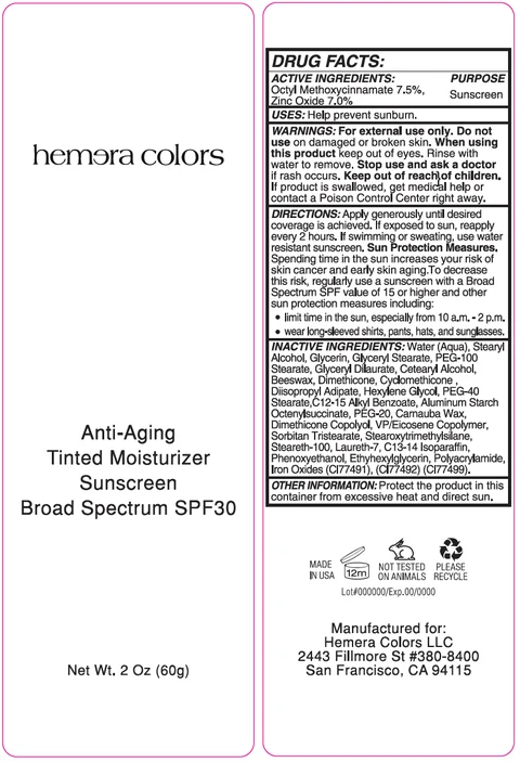 Hemera Colors Anti-Aging Tinted Moisturizer Sunscreen Broad Spectrum SPF30 포장