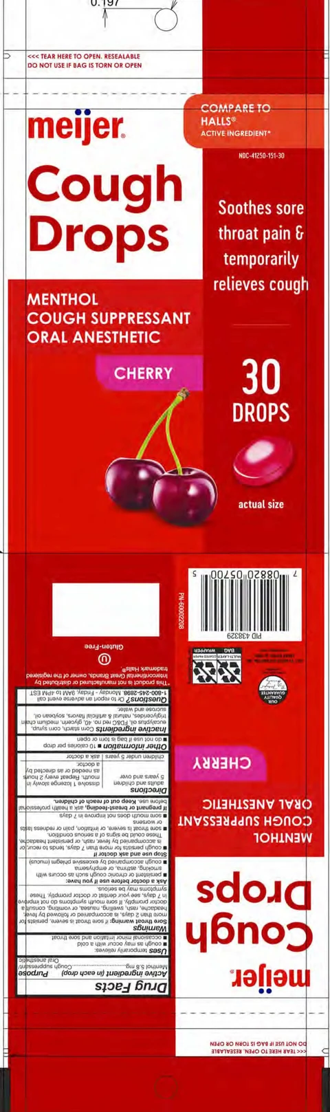 cherry cough drops packaging