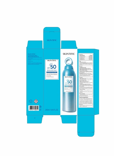 SKINTIFIC OUTDOOR SUN BROAD SPECTRUM SPF 50 포장