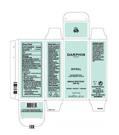 INTRAL SENSITIVE SKIN ENVIRONMENTAL LIGHTWEIGHT SHIELD BROAD SPECTRUM SPF50 packaging
