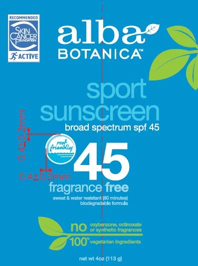 Sport Sunscreen SPF 45 packaging
