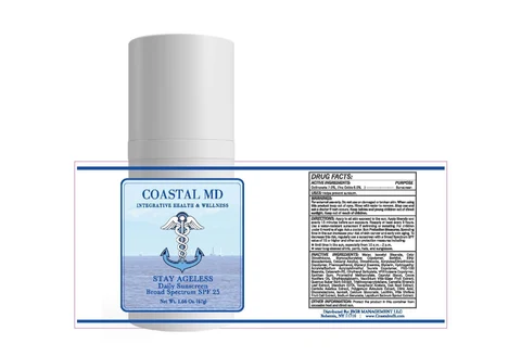 Stay Ageless Daily Moisturizer Sunscreen Broad Spectrum SPF 25 packaging