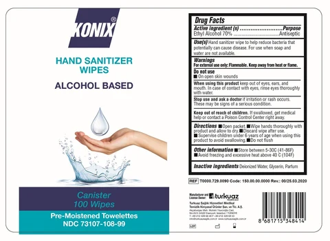 Konix 100 wipes canister
