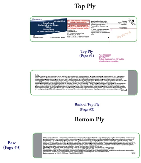 Ibuprofen and Diphenhydramine Citrate 포장