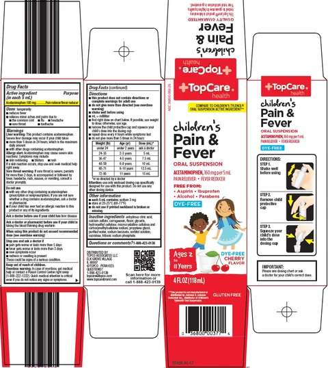 topcare childrens pain and fever 포장