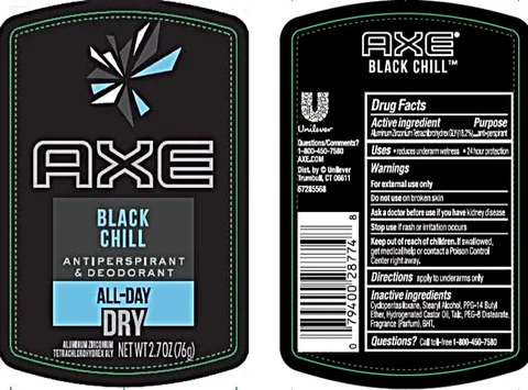 AxeBlack Chill Antiperspirant and Deodorant 포장
