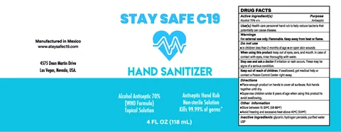 Stay Safe C19 Hand Sanitizer packaging