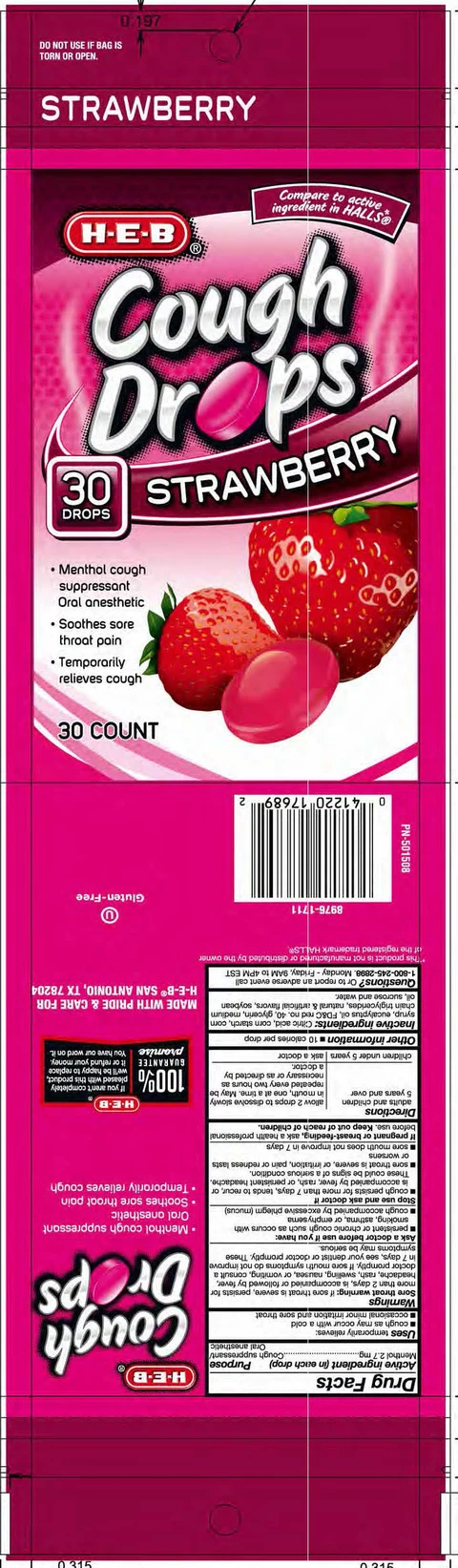 Strawberry Cough Drops packaging