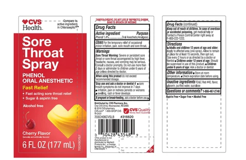 CVS Health Sore Throat Fast Relief Oral Anesthetic 포장