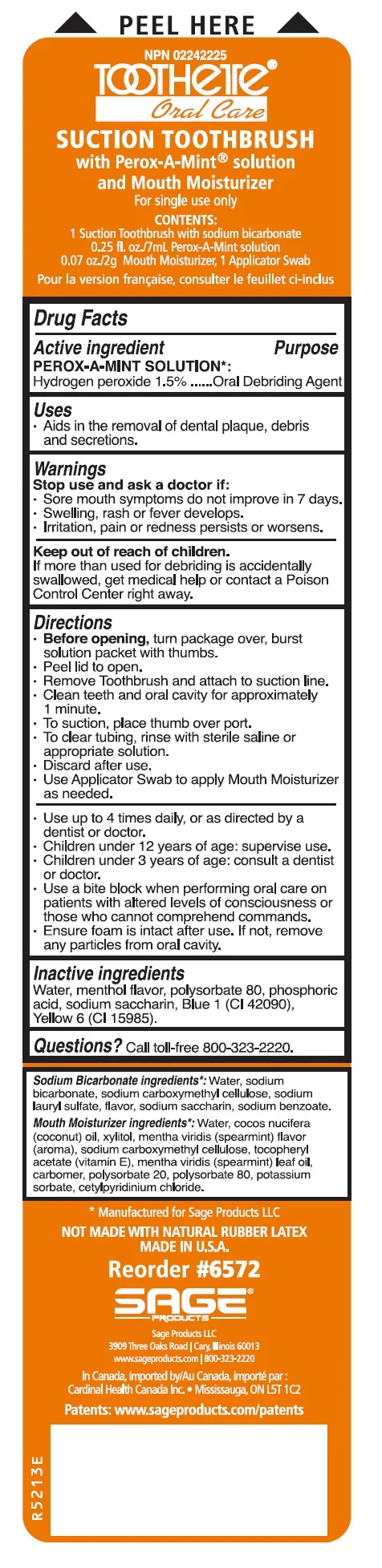 Suction Toothbrush with Perox-A-Mint Solution 포장