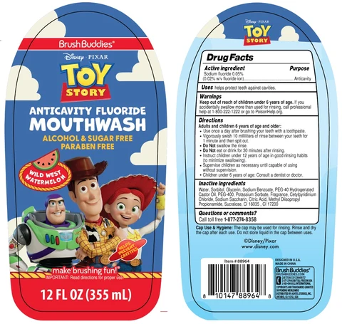 Brush Buddies TOY STORY ANTICAVITY FLUORIDE - WILD WEST WATERMELON packaging