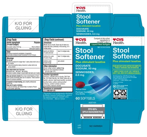 CVS Health Stool Softener Plus stimulant laxative Softgel 포장