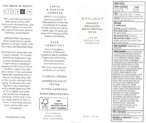 Clear Daylight Radiance Moisturizer Broad Spectrum SPF 32 packaging