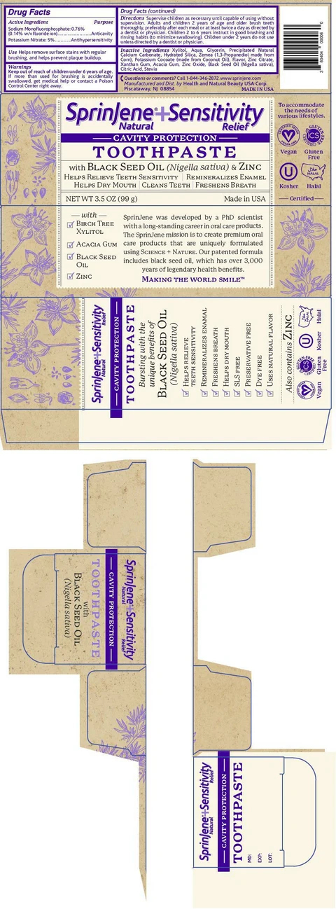 SprinJene Natural Sensitivity Relief packaging