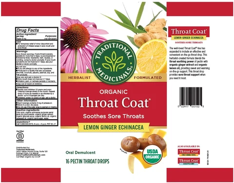 Throat CoatLemon Ginger Echinacea packaging