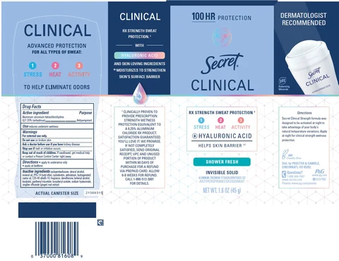 Secret Clinical Shower Fresh Invisible 포장