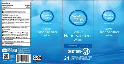 Signature Care Hand Sanitizer Wipes with Aloe Vera 포장