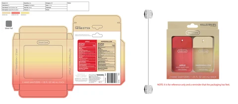 Smart Care Hand Sanitizers 2pk Apple and Marshmallow 포장