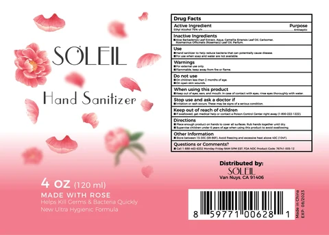 Rose Hand Sanitizer packaging