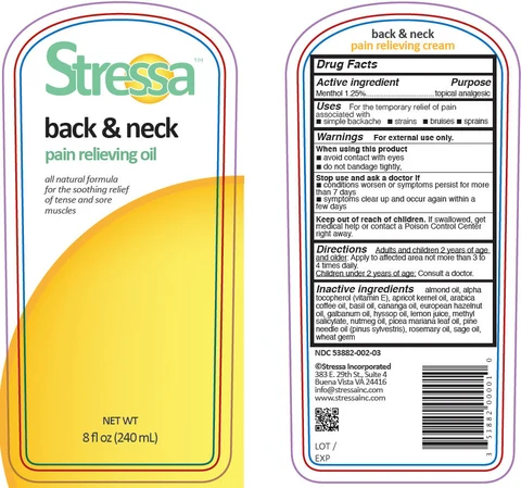 Stressa Back and Neck Pain Relieving packaging