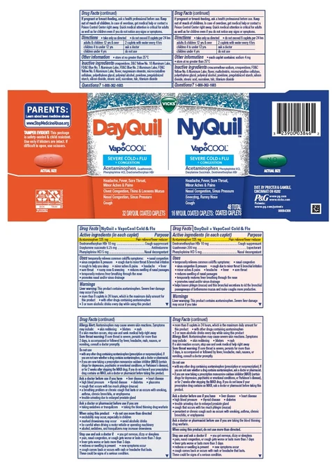 Vicks DayQuil and Nyquil VapoCOOL SevereCOLD and FLU plus CONGESTION 포장