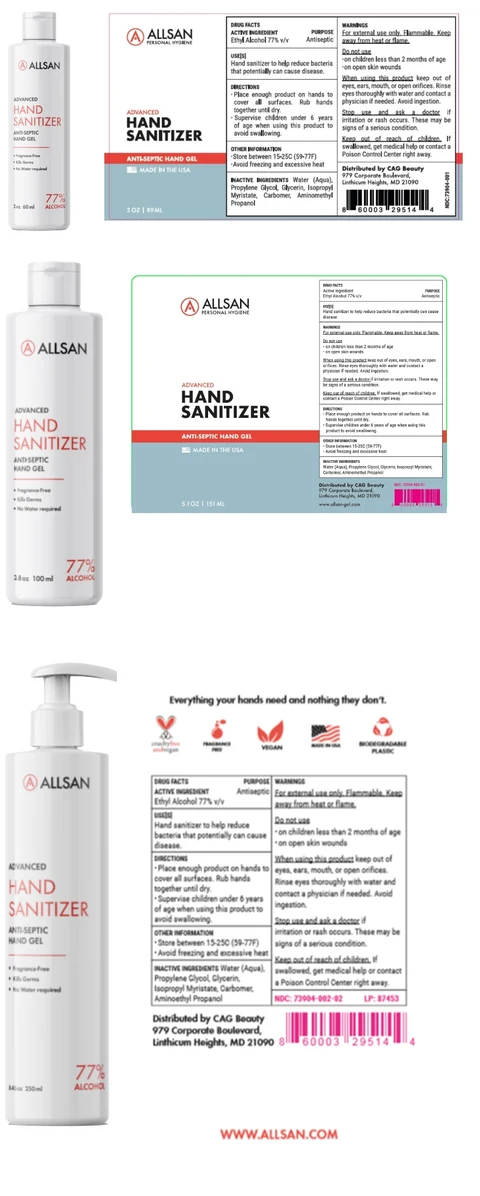 ALLSAN ADVANCED HAND SANITIZER 포장