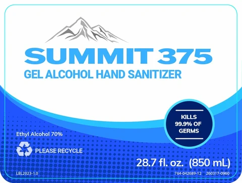 Summit 375 Gel Alcohol Hand Sanitizer 포장