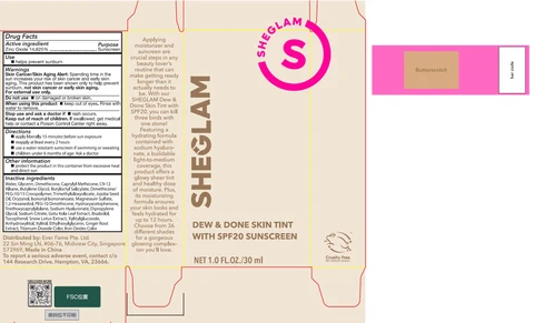 Sheglam Dew and Done Skin Tint with SPF 20 Butterscotch 포장