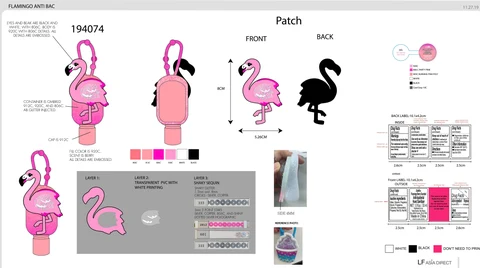 Justice Flamingo Berry Scented Anti bacterial Hand Sanitizer 포장