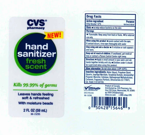CVS PHARMACY INSTANT HAND SANITIZER FRESH SCENT 포장