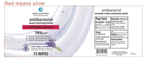 BB1721C 75% ALCOCHOL BASED ANTIBACTERIAL HAND WIPES LAVENDER SCENTEDBB1721C 포장