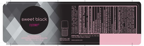 CYZONE SWEET BLACK DESODORANTE ANTITRANSPIRANTE ROLL ON 포장