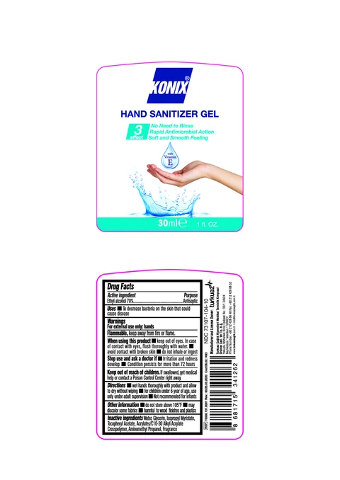 Konix Hand Sanitizer Gel packaging