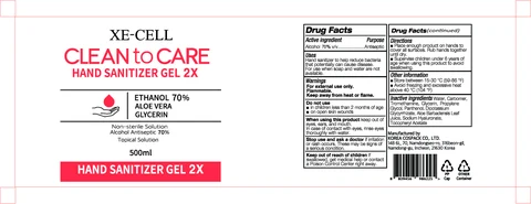 CLEAN TO CARE HAND SANITIZER Gel packaging