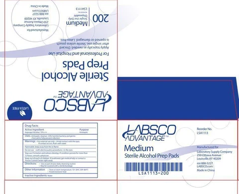 Labsco Sterile Alcohol Prep Pad packaging