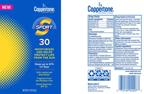 Coppertone Sport Sunscreen Lip Balm SPF 30 포장